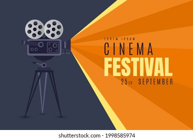 Cinema festival poster or background. Movie poster. Vector illustration