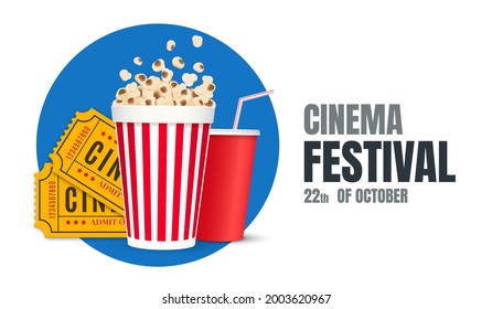 Cinema festival poster or background. Movie poster. Vector banner