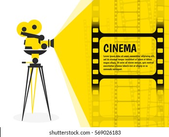 Cinema festival poster or flyer template for your design. Vector illustration