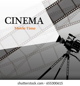 Cinema festival poster or flyer template for your design. Vector illustration
