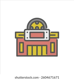 Cinema filled outline icon. Cinema color outline icon.
