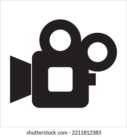 imagen vectorial de una cámara de grabación de vídeo, este vector se puede utilizar para hacer logotipos, iconos y más