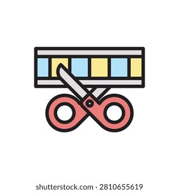 Cinema Film Editing Icon Vector Illustration