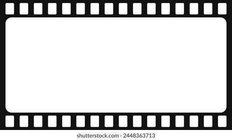 Cinema film frame white background.