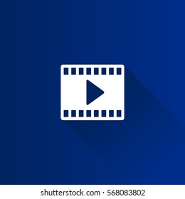 Cinema film icon in Metro user interface color style. Computer data movie