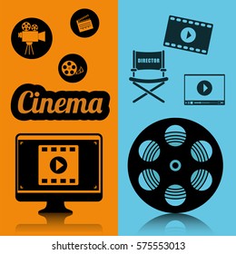 cinema film industry concept poster vector illustration eps 10