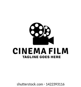 Cinema Film Logo with Vintage Concept. Modern Film Manufacturer Logo for Companies in the Film Field.