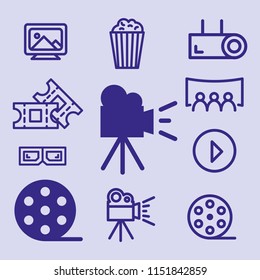 Cinema, film and movie vector icon set