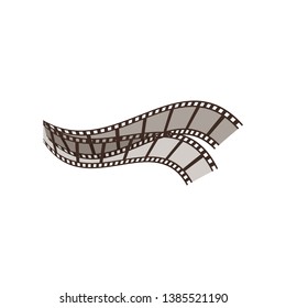 Cinema film reel. Black and white filmstrip. Can be used for topics like premiere, leisure, cinematography