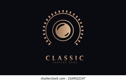 cinema or film roll vector monogram logo template