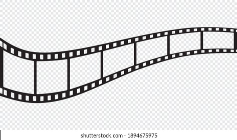 Filmstreifen-Rahmen mit unterschiedlichem Formeindruck und leerer Fläche für Ihr Filmfoto und -bild, Vektorsymbol-Illustration einzeln auf transparentem Hintergrund.