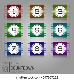 Cinema Film Tape Design. Vector Elements. Creative Isolated Movie Illustration. EPS10