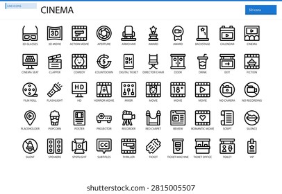 Cinema Filmmaking Production Camera Director Icon Set