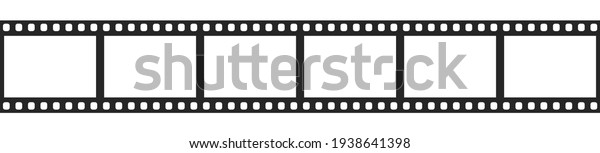 Cinema filmstrip roll on white\
background. Blank negative film. 35mm film slide frame. Cinema or\
photo frames. Long, retro film strip frame. Vector\
illustration
