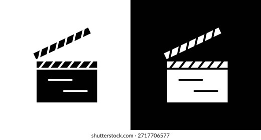 Pictograma plano negro de icono de aleta de cine. Para gráficos y Diseño web.