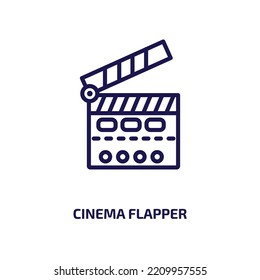 cinema flapper icon from cinema collection. Thin linear cinema flapper, entertainment, screen outline icon isolated on white background. Line vector cinema flapper sign, symbol for web and mobile