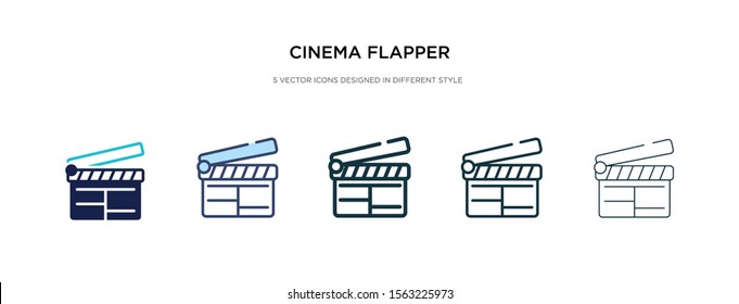 cinema flapper icon in different style vector illustration. two colored and black cinema flapper vector icons designed in filled, outline, line and stroke style can be used for web, mobile, ui