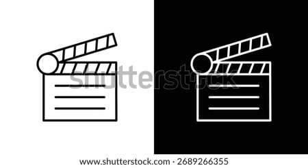 Cinema flapper icon Editable stroke vector pack, suitable for web designs.