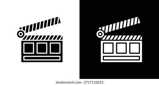 Icono de flapper del cine, icono del estilo del glifo para el Sitio web o el App móvil