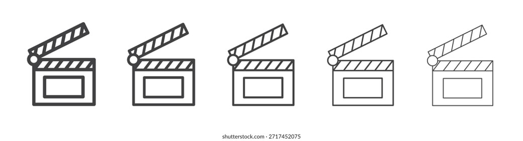 Icono de flapper de cine en concepto de trazos lineales