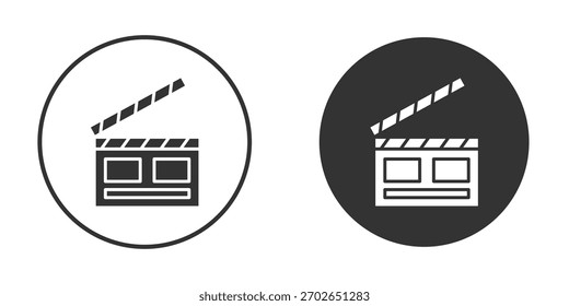 Cinema flapper icon logo design illustration template. Solid Style