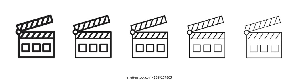 Cinema flapper icon, outline vector logo illustration, linear pictogram isolated