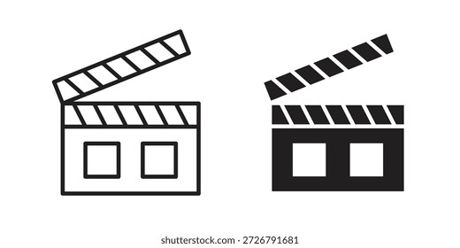 Conjunto de ícones do flapper de cinema. pacote de elementos da Web de logotipo mínimo.