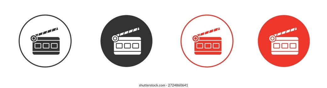 Símbolo de icono de flapper de cine. Diseño simple y plano para Web o App móvil. Logotipo de Ilustración vectorial mínima.