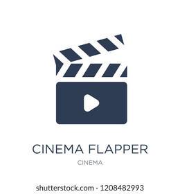 cinema flapper icon. Trendy flat vector cinema flapper icon on white background from Cinema collection, vector illustration can be use for web and mobile, eps10