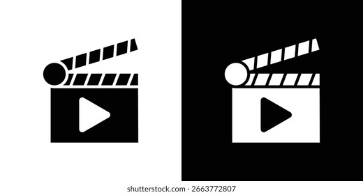 Ilustración vectorial de iconos de flapper de cine - Colección de iconos vectoriales de estilo negro de alta calidad
