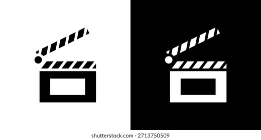 Kinoflapper-Symbol. Vektorgrafik. Silhouette in schwarzer Farbe