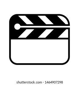 Cinema flapper or movie slapstick glyph icon isolated on white background