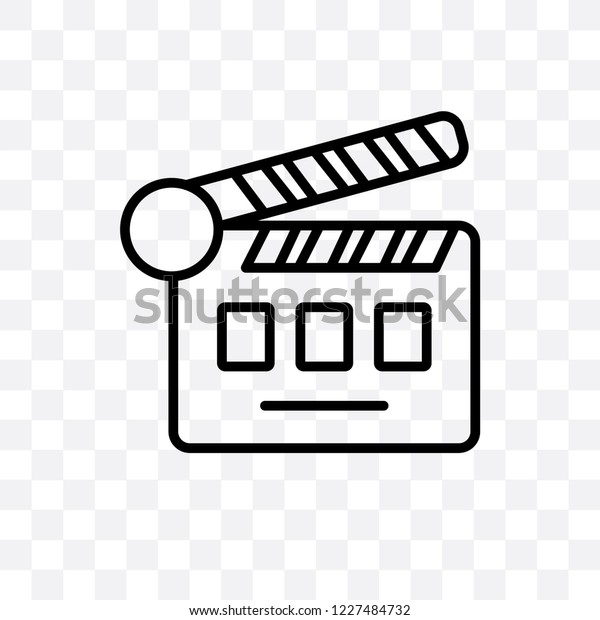 cinema flapper vector linear icon isolated on\
transparent background, cinema flapper transparency concept can be\
used for web and mobile