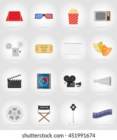 cinema flat icons flat icons vector illustration isolated on background
