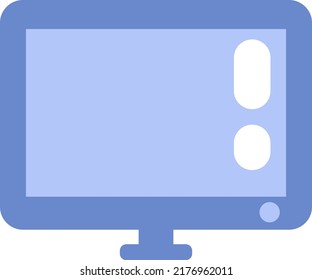 Cinema Flatscreen Tv, Illustration, Vector On A White Background.