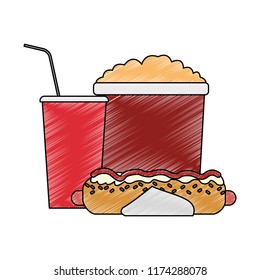 Cinema food combo scribble