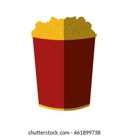 Cinema and food concept represented by pop corn icon. Isolated and flat illustration