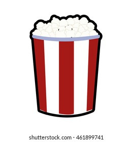 Cinema and food concept represented by pop corn icon. Isolated and flat illustration