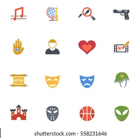 cinema genre web icons for user interface design