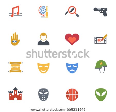 cinema genre web icons for user interface design