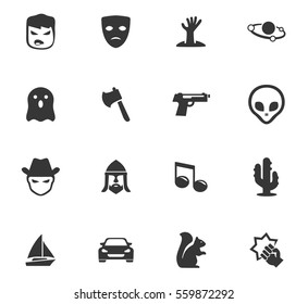 cinema genres vector icons for user interface design