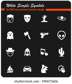 cinema genres vector icons for user interface design