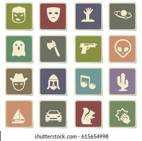 cinema genres vector icons for user interface design