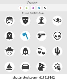 cinema genres vector icons for user interface design