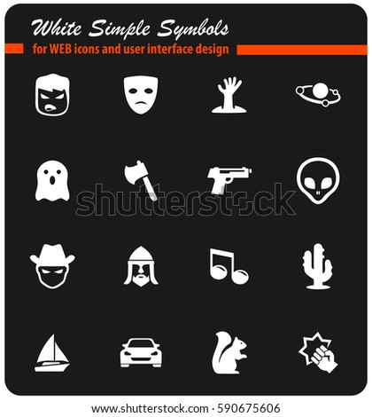 cinema genres vector icons for user interface design
