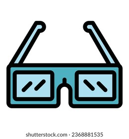 Cinema glasses icon outline vector. Auto drive. Car drive color flat