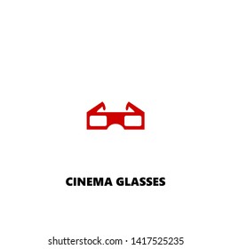 cinema glasses icon. cinema glasses vector design. sign design. red color