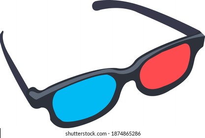 Cinema glasses, illustration, vector on white background