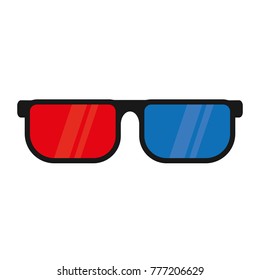 cinema glasses vector icon illustration flat design
