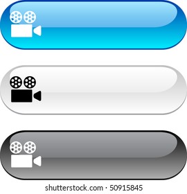 Cinema glossy buttons. Three color version.